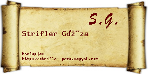 Strifler Géza névjegykártya