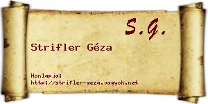 Strifler Géza névjegykártya