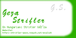 geza strifler business card